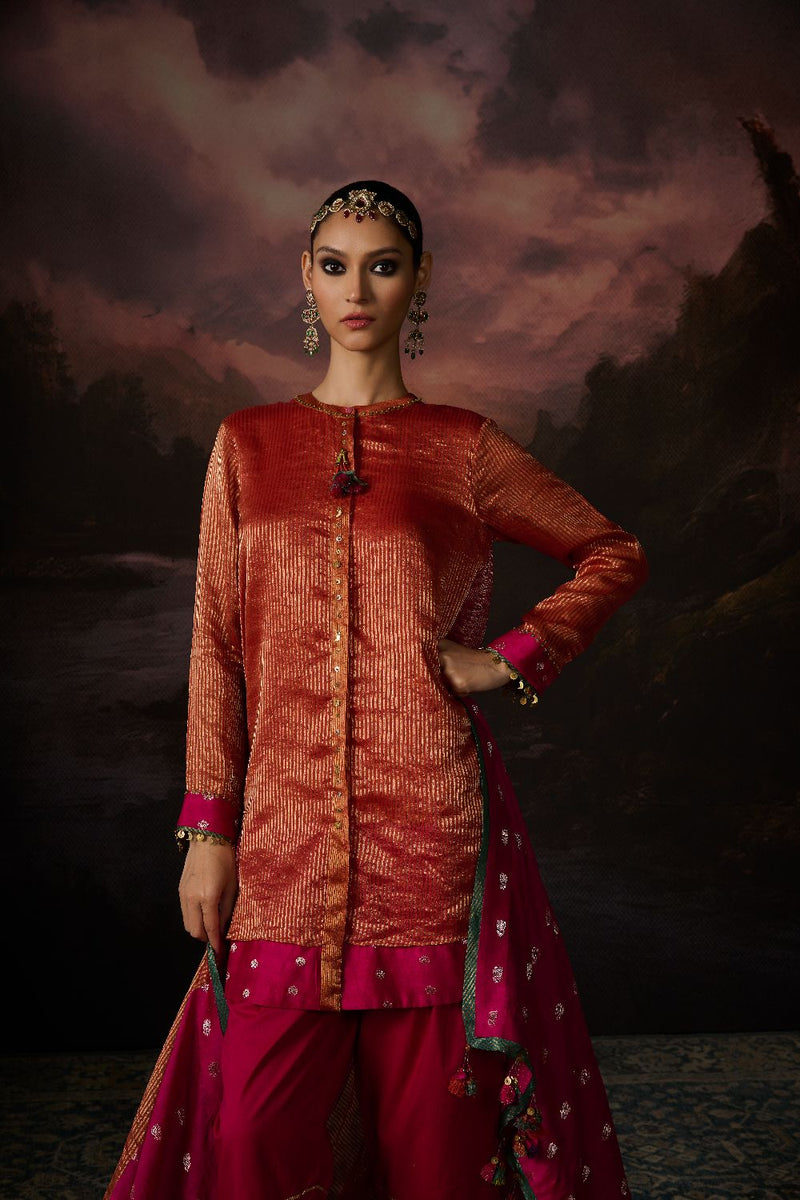 REHANA TUNIC chanderi by SWATTI KAPOOR in multi color for women in Singapore