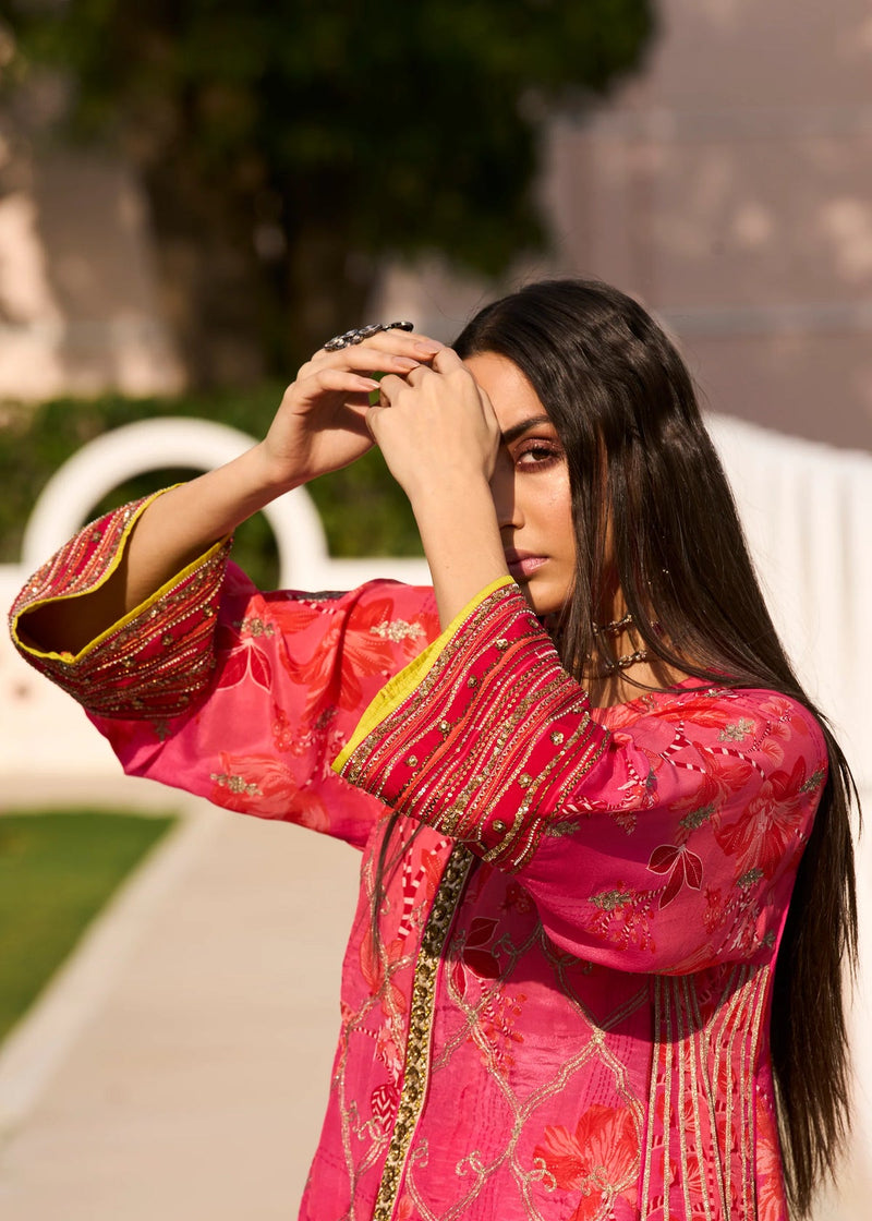 Retro Raani Candy Choga Style Kurta Set crepe kurta/kurta set by Rajiramniq in pink for women in Singapore