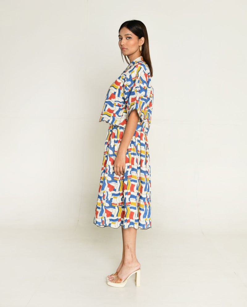 Escher Co-Ord Shirt With Skirt