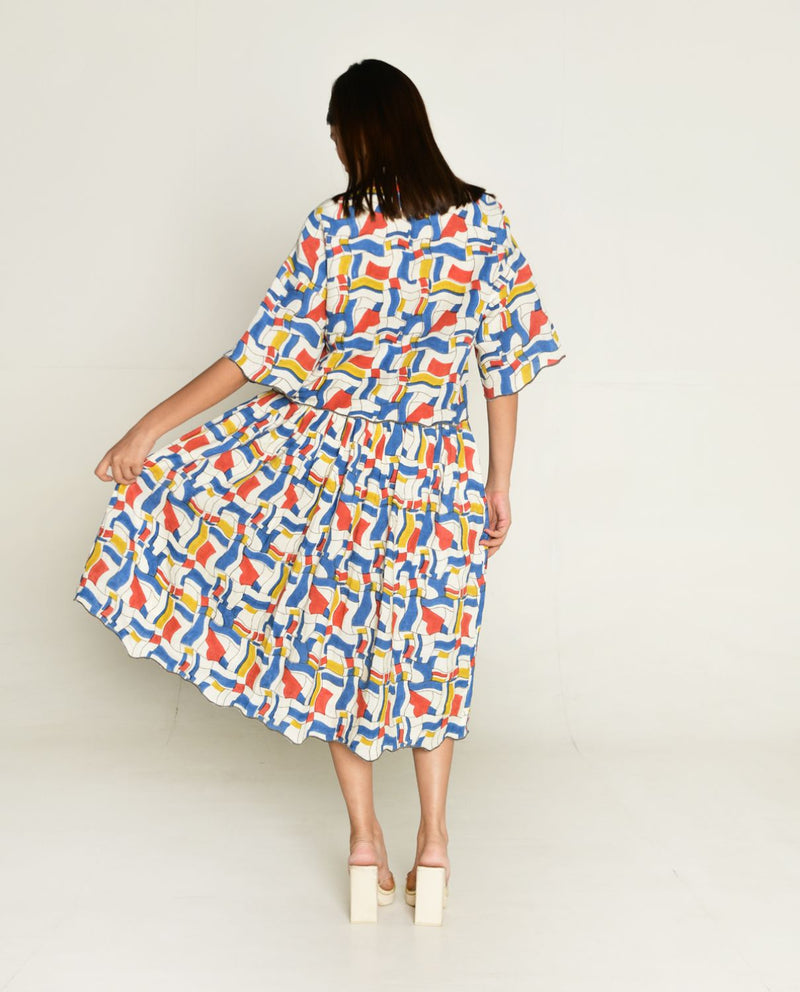 Escher Co-Ord Shirt With Skirt