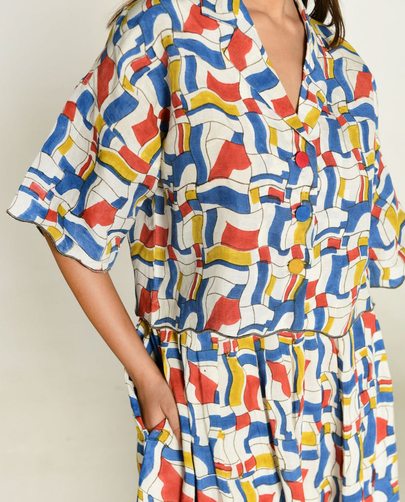 Escher Co-Ord Shirt With Skirt