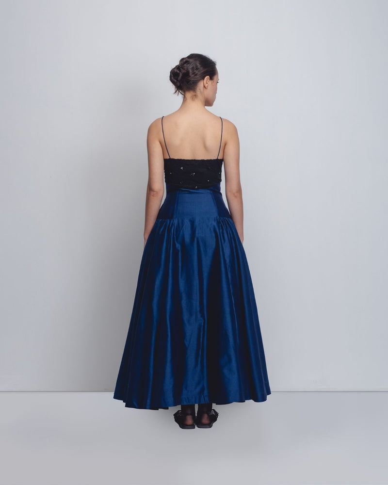 Riona Dress - Navy + Black cotton Buy Riona Dress - Navy + Black from C&W | Dresses for Women by Leh Studios in black color for women in Singapore