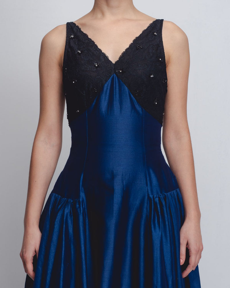 Riona Dress - Navy + Black cotton Buy Riona Dress - Navy + Black from C&W | Dresses for Women by Leh Studios in black color for women in Singapore