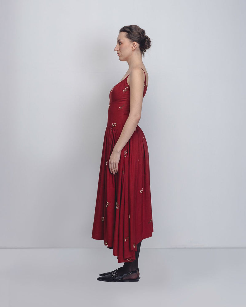 Ritta Dress - Red Buy Ritta Dress - Red from C&W | Dresses for Women by Leh Studios in red color for women in Singapore