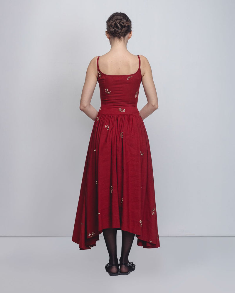 Ritta Dress - Red Buy Ritta Dress - Red from C&W | Dresses for Women by Leh Studios in red color for women in Singapore