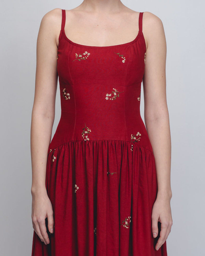 Ritta Dress - Red Buy Ritta Dress - Red from C&W | Dresses for Women by Leh Studios in red color for women in Singapore