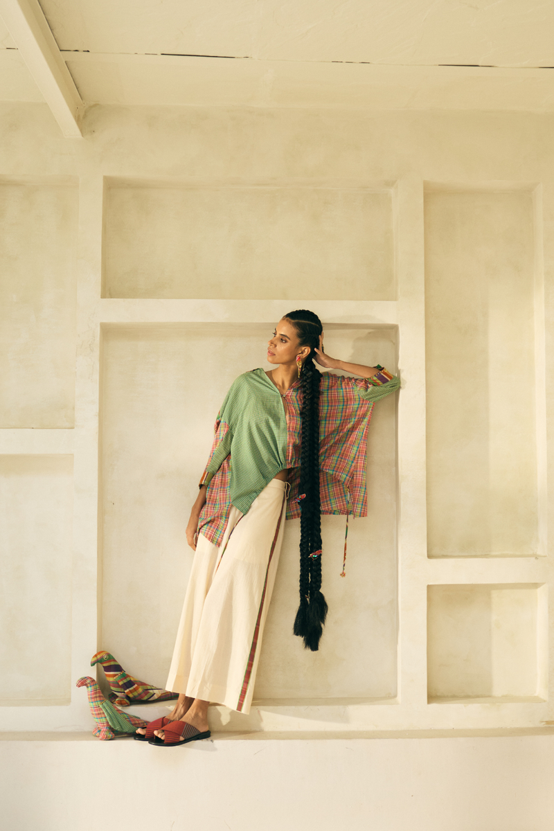 River Pant cotton by SWATTI KAPOOR in white color for women in Singapore