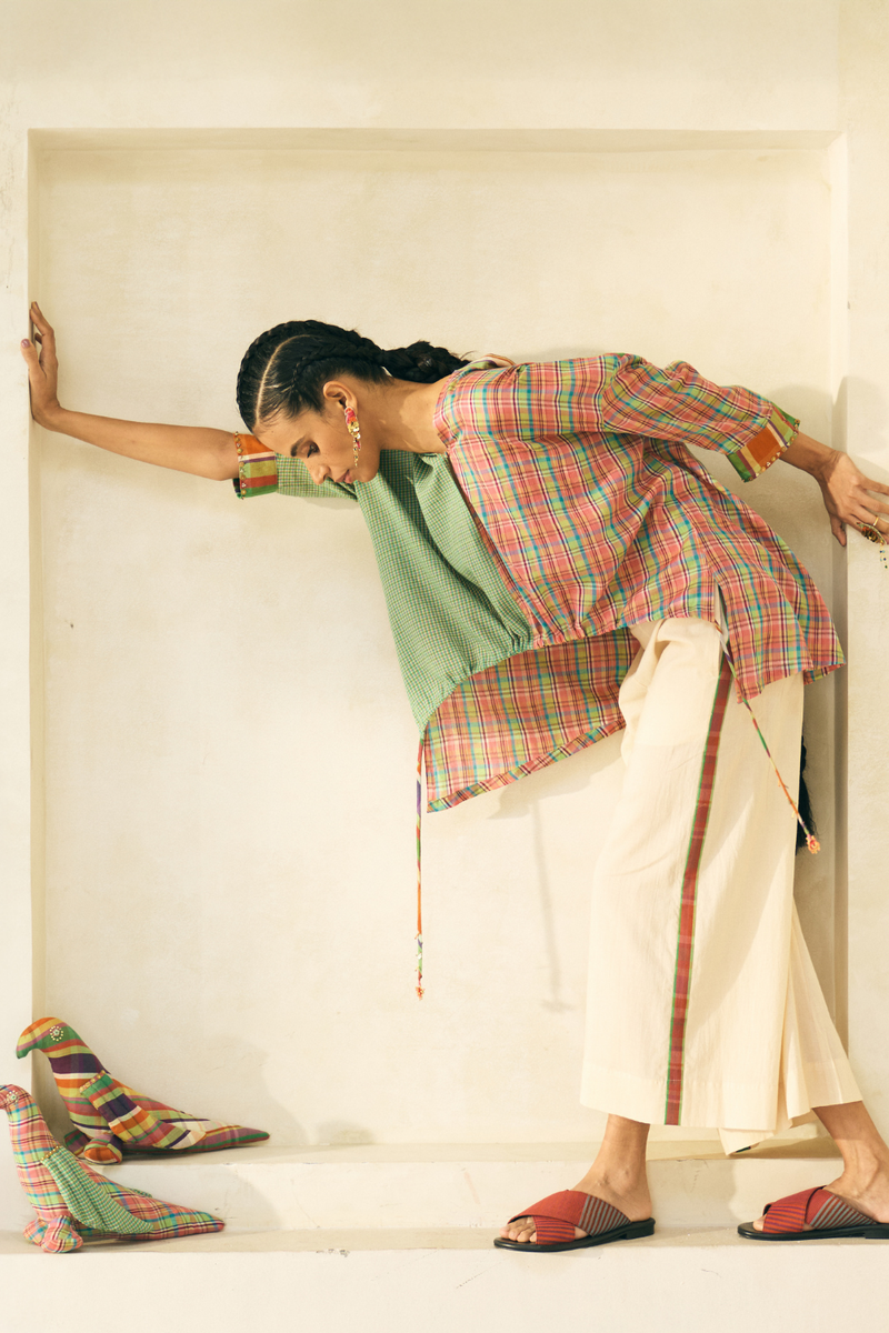 River Pant cotton by SWATTI KAPOOR in white color for women in Singapore