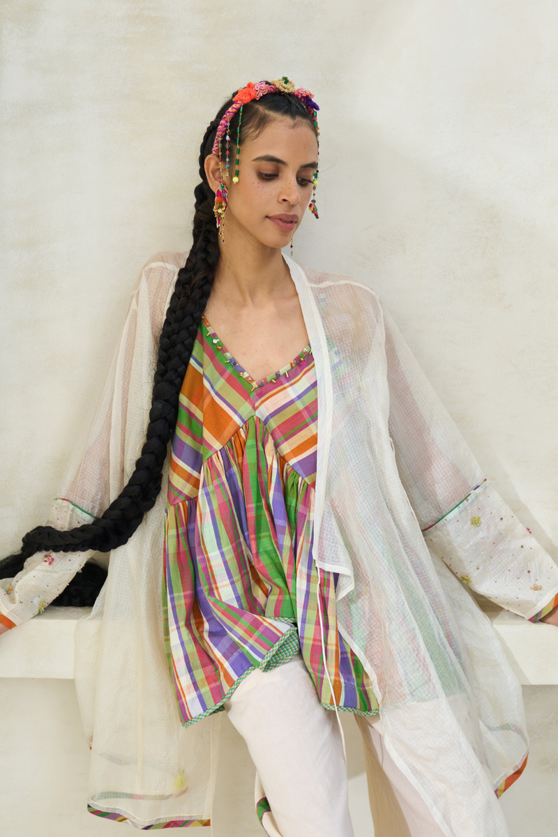 Romy Overlay cotton by SWATTI KAPOOR in white color for women in Singapore