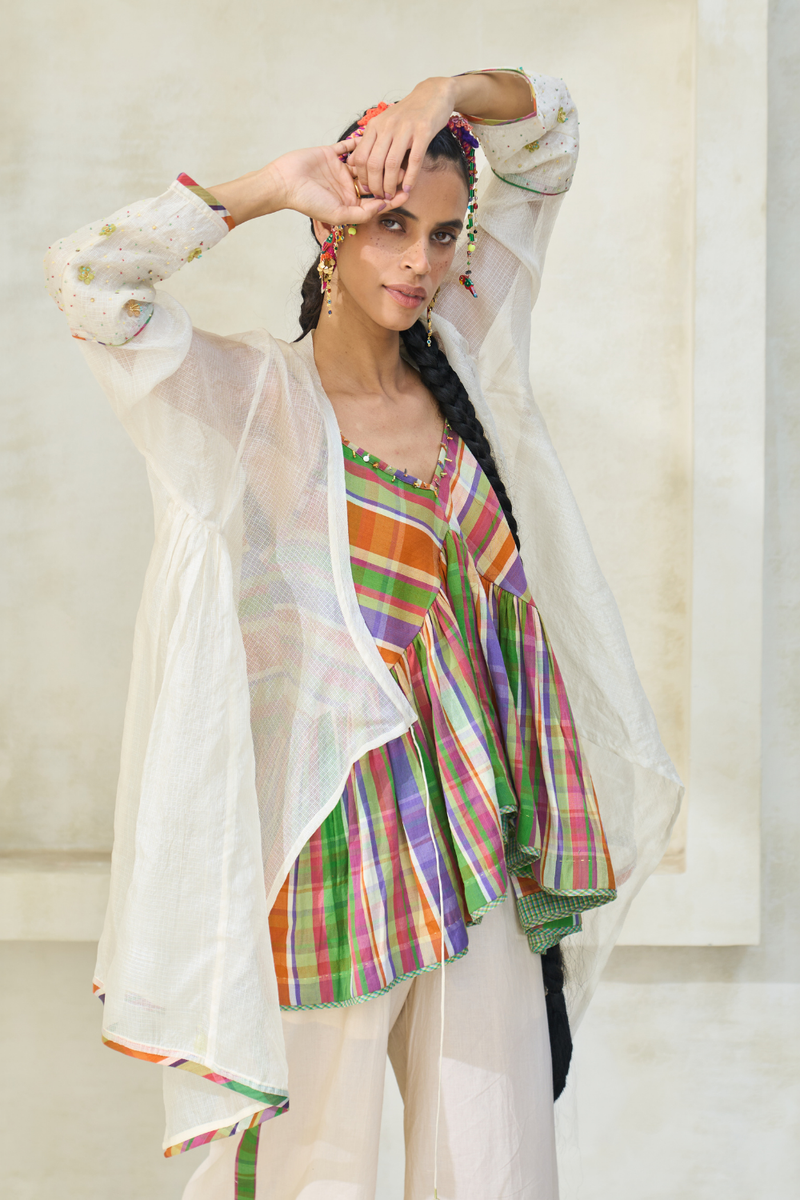 Romy Overlay cotton by SWATTI KAPOOR in white color for women in Singapore