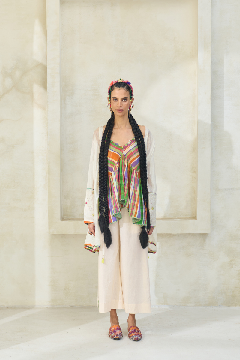 Romy Overlay cotton by SWATTI KAPOOR in white color for women in Singapore