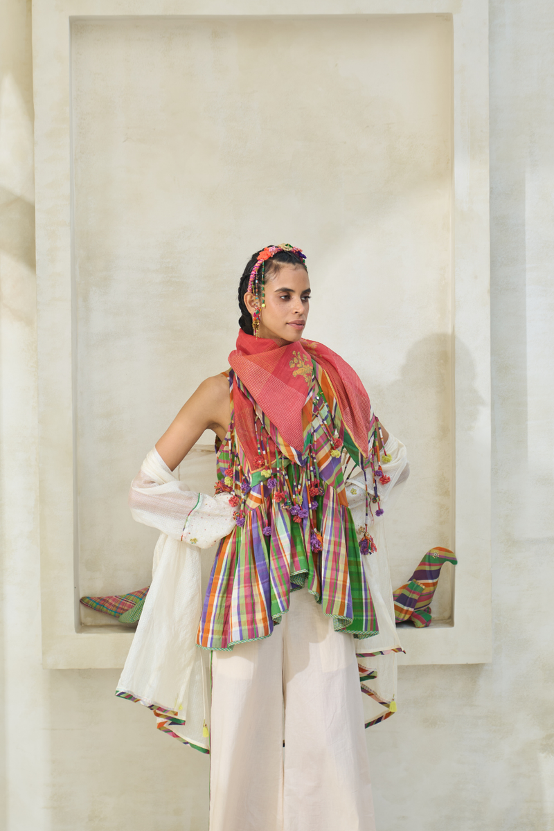 Romy Overlay cotton by SWATTI KAPOOR in white color for women in Singapore