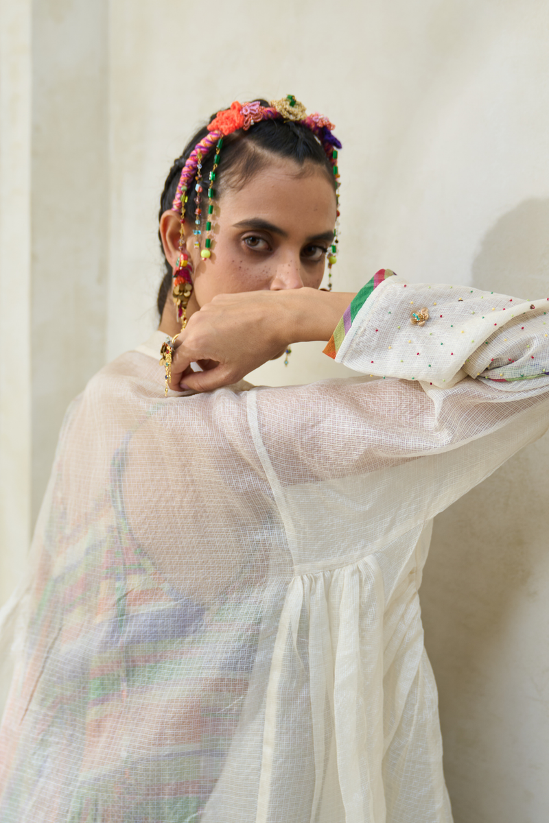 Romy Overlay cotton by SWATTI KAPOOR in white color for women in Singapore