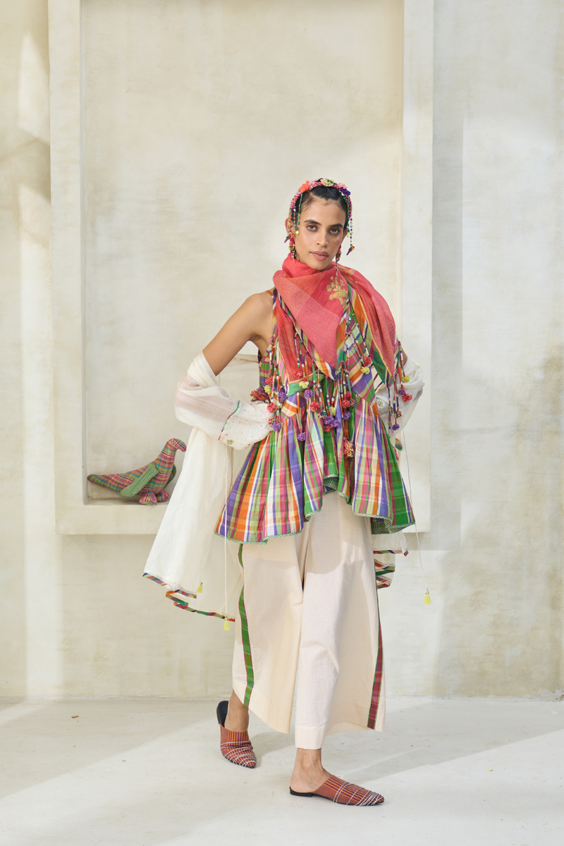 Romy Overlay cotton by SWATTI KAPOOR in white color for women in Singapore