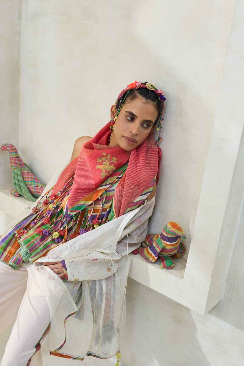 Romy Overlay cotton by SWATTI KAPOOR in white color for women in Singapore