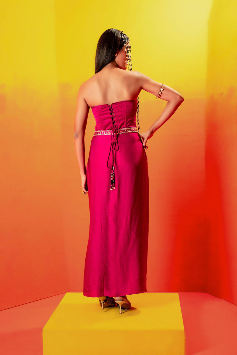 Tara Pink Blouse with Ruffled Skirt