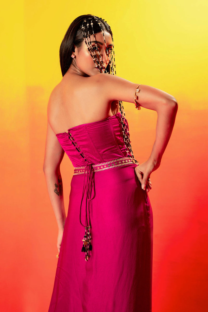 Tara Pink Blouse with Ruffled Skirt