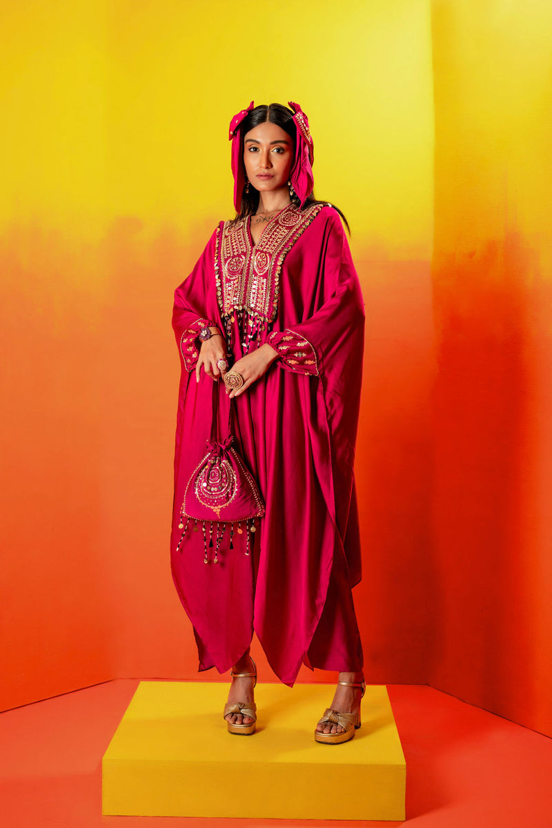 Tara Pink Kaftan with Pant