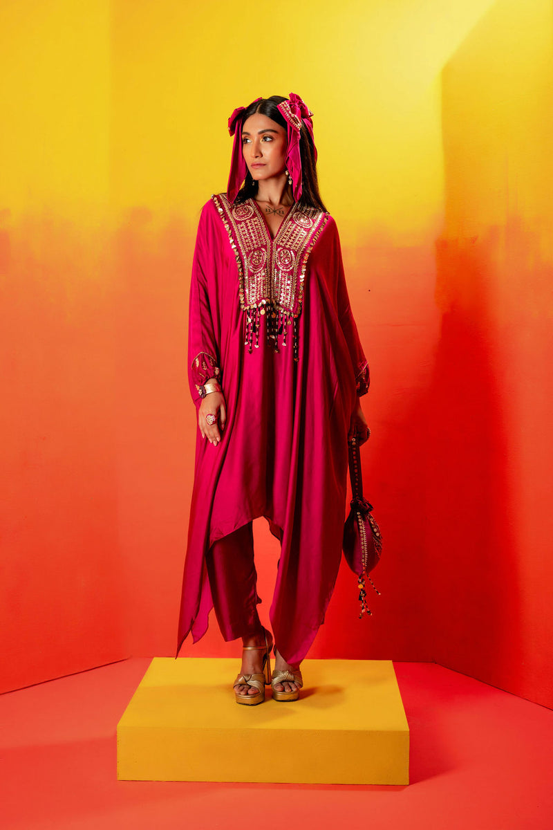Tara Pink Kaftan with Pant