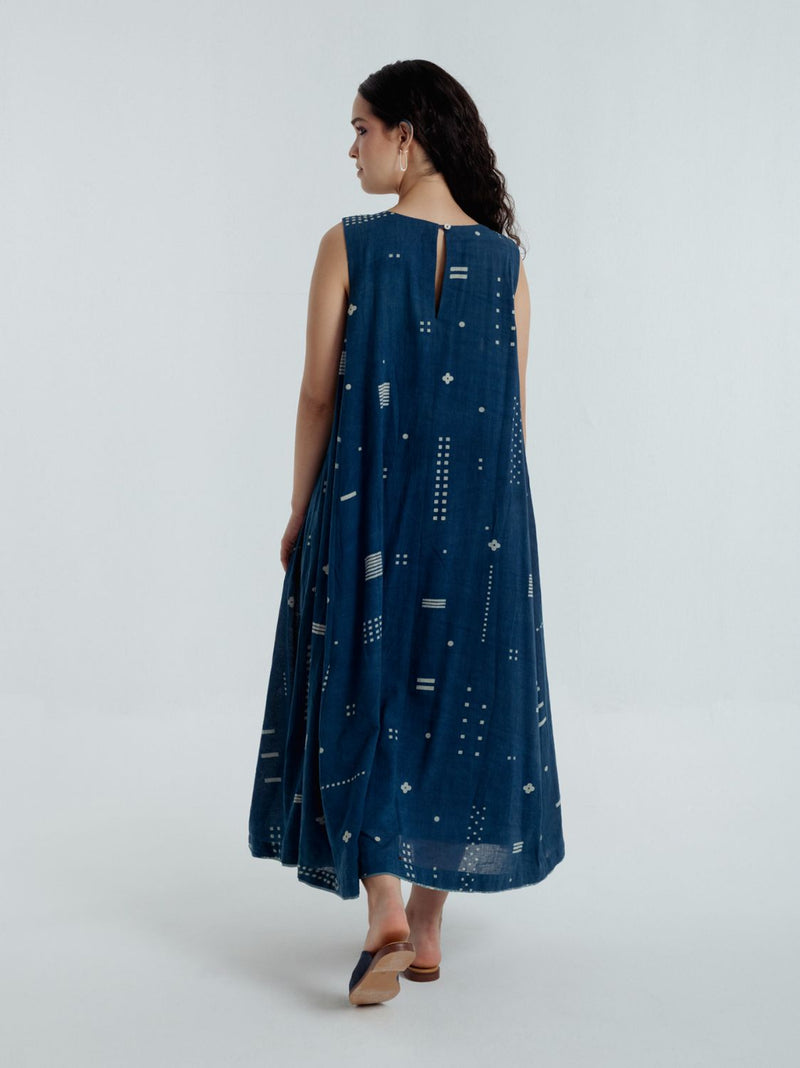 Indigo Shadow Maxi Dress