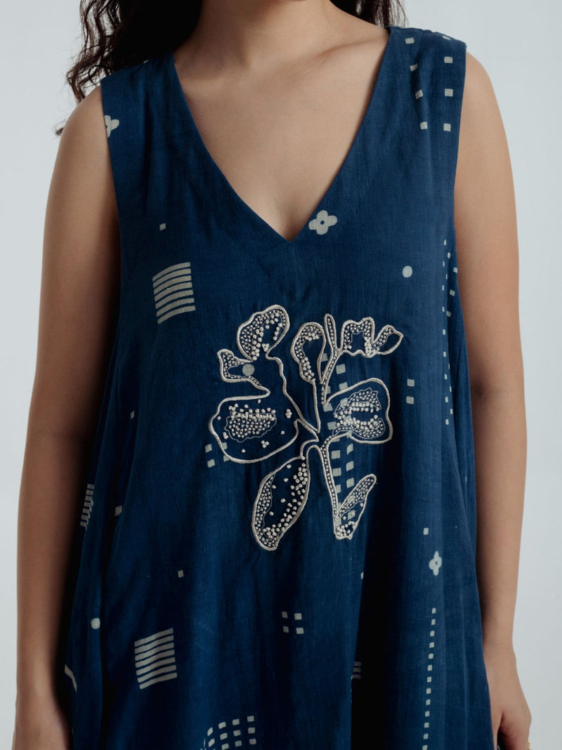 Indigo Shadow Maxi Dress