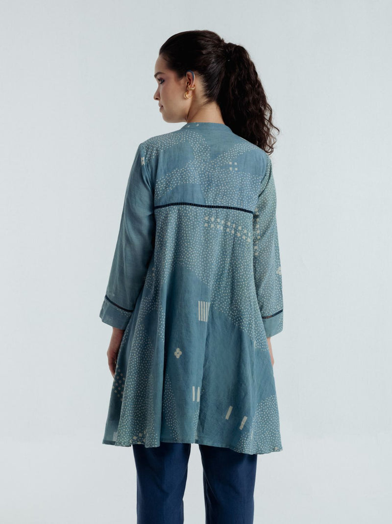Indigo Sky Flare Shirt