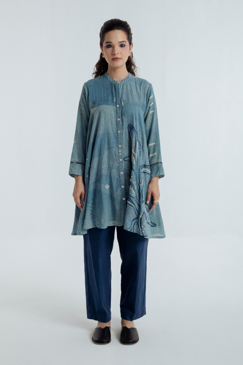 Indigo Sky Flare Co-Ord Set