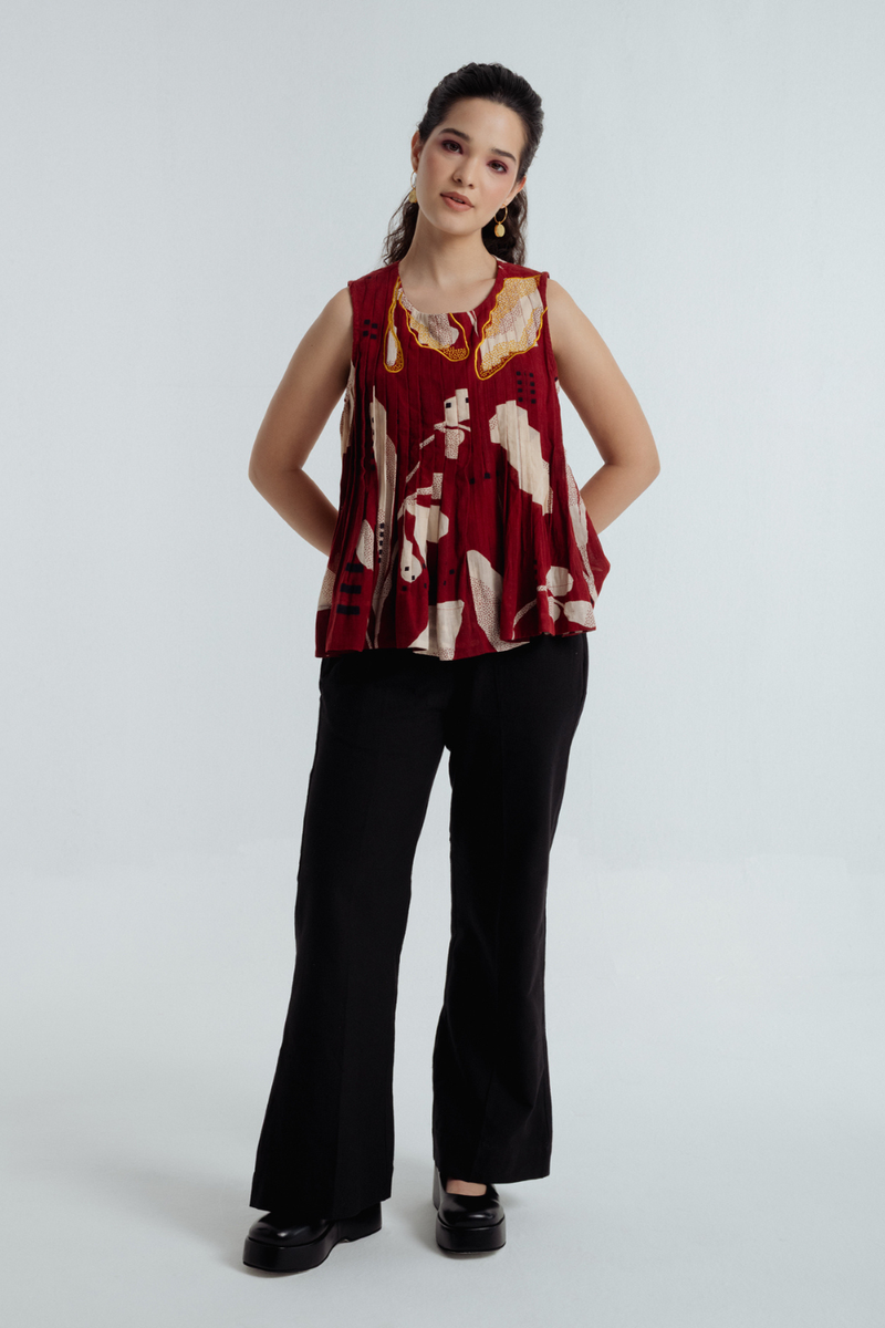 Madder Pleated Top