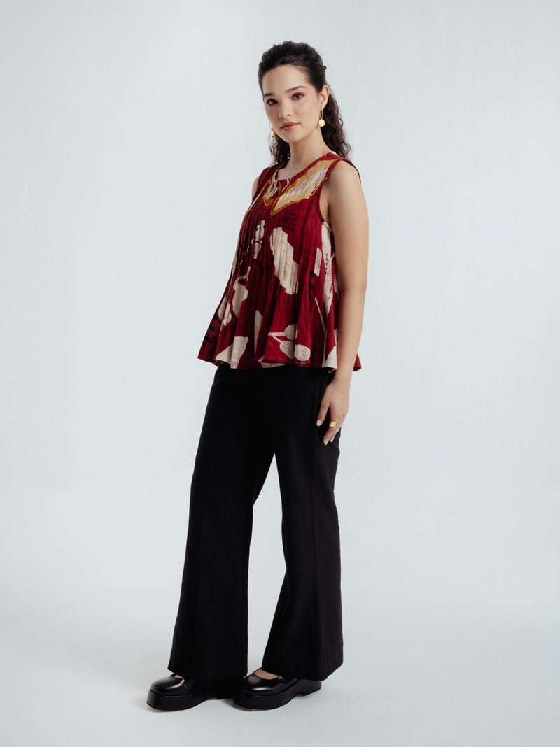 Madder Pleated Top