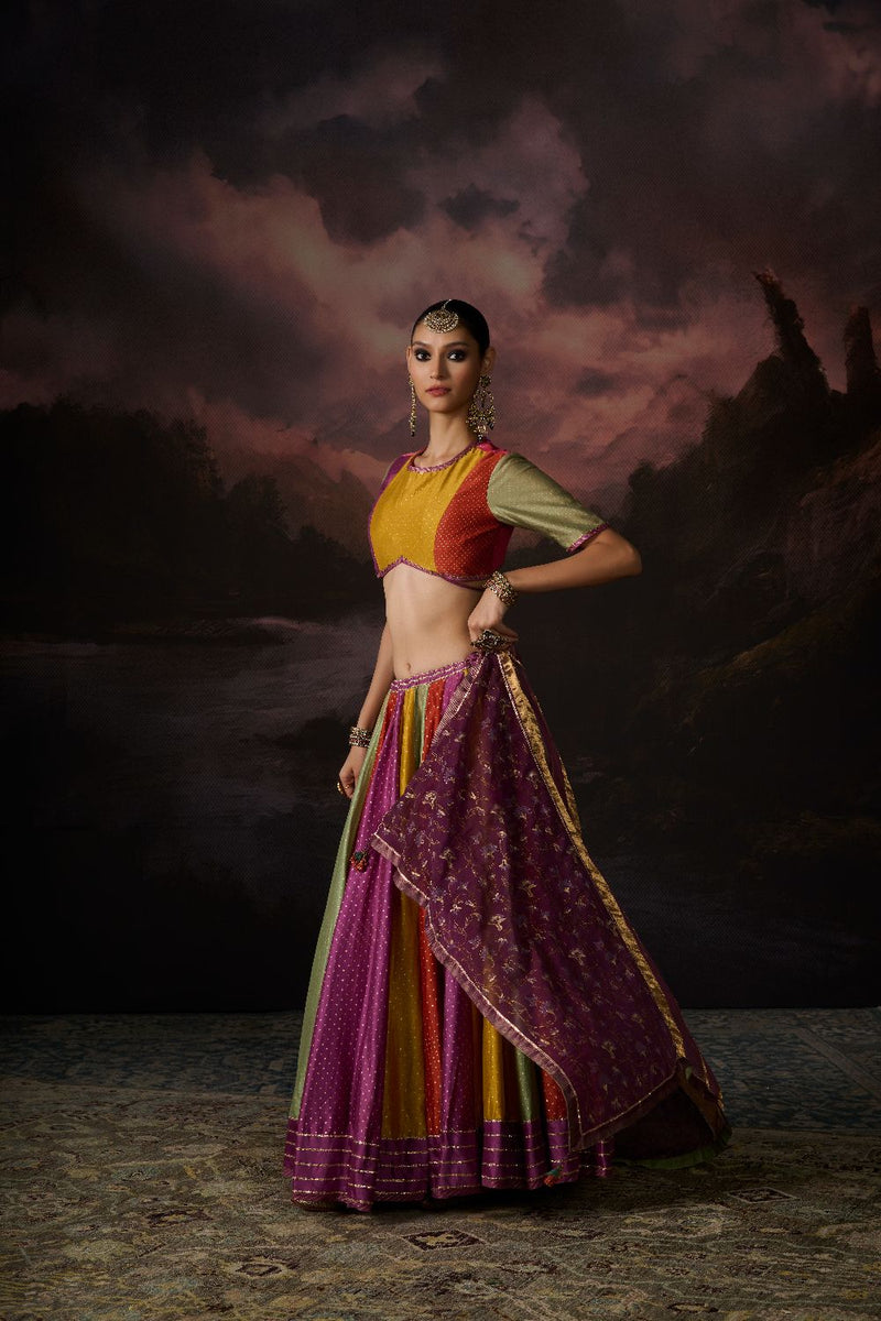 RUBINA BLOUSE chanderi by SWATTI KAPOOR in multi color for women in Singapore
