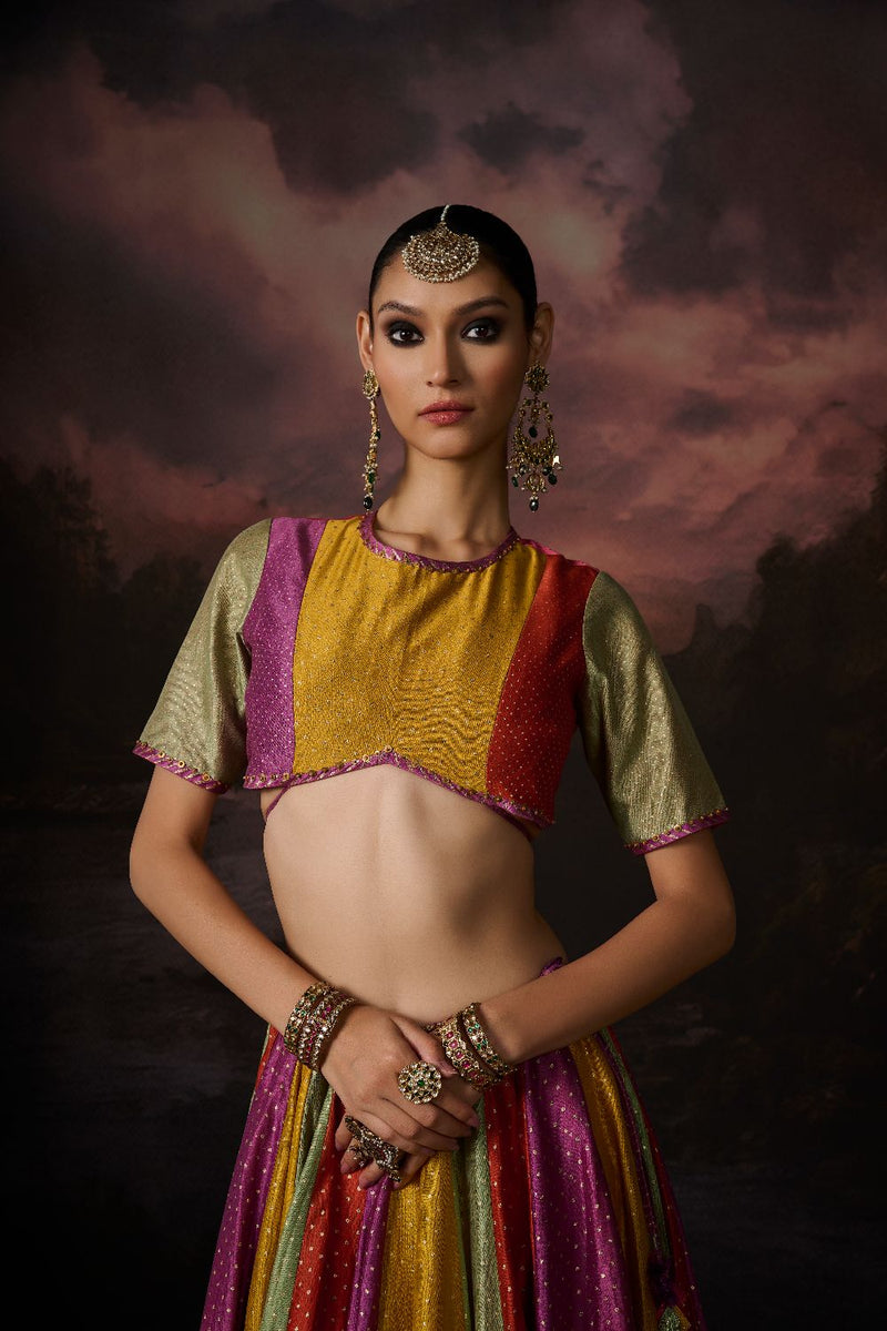 RUBINA BLOUSE chanderi by SWATTI KAPOOR in multi color for women in Singapore