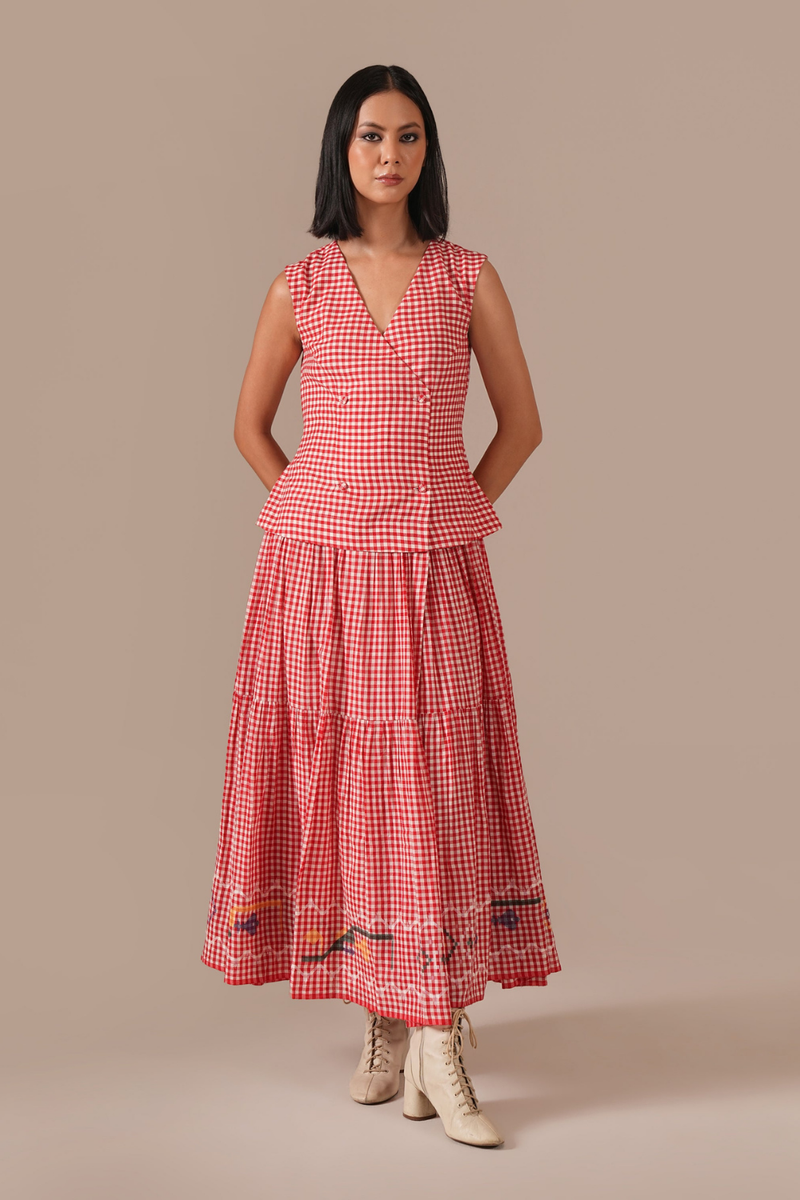 RUBY LUME DRESS silk Buy RUBY LUME DRESS from C&W | Dresses for Women by Indigo Dreams in red color for women in Singapore