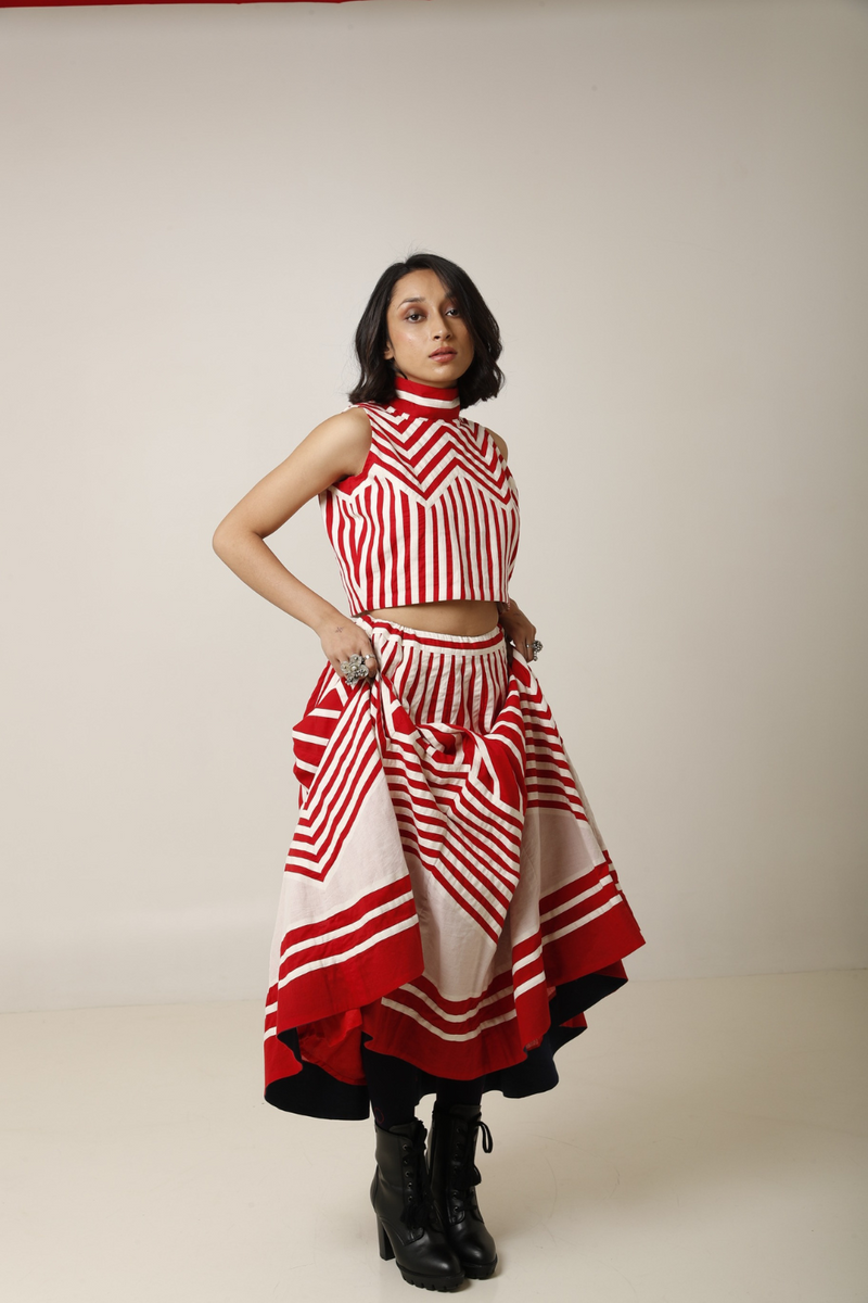 Rachana Skirt cotton by Ka-Sha in multi color for women in Singapore