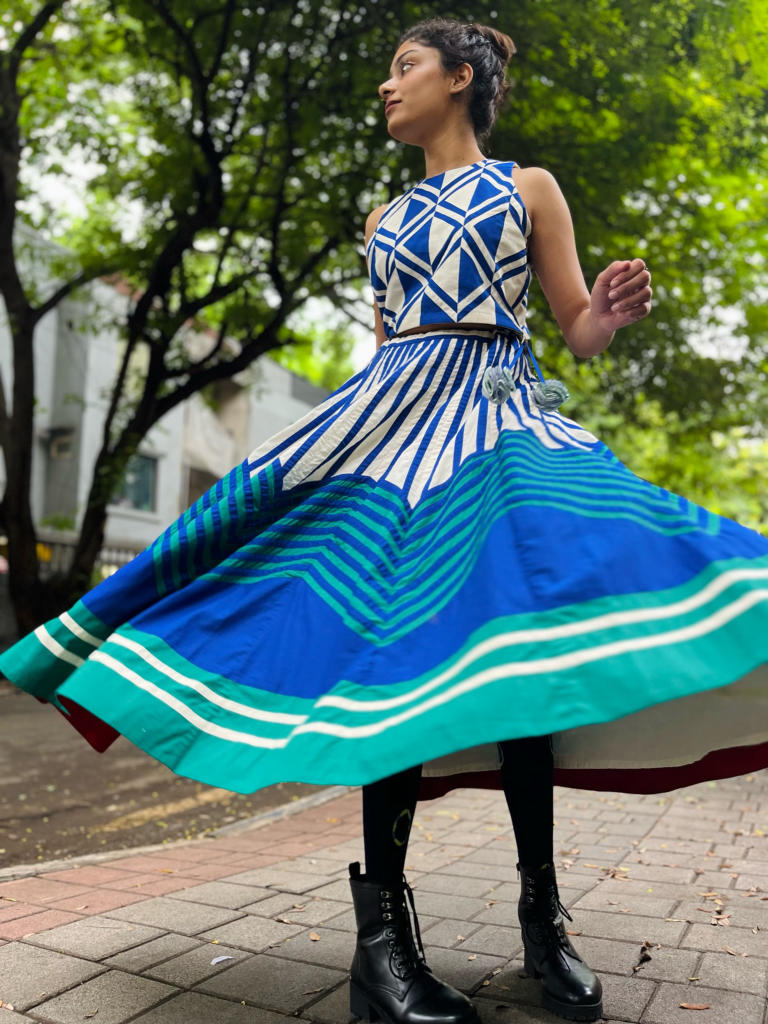 Rachana Skirt 02 cotton by Ka-Sha in multi color for women in Singapore