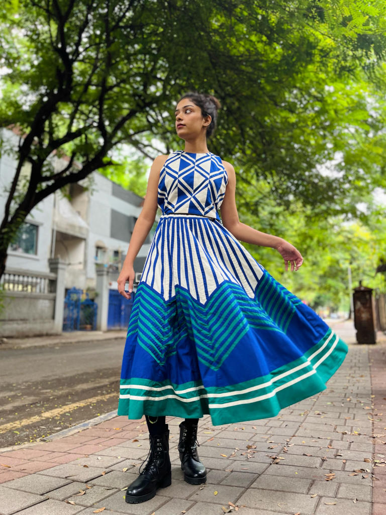 Rachana Skirt 02 cotton by Ka-Sha in multi color for women in Singapore