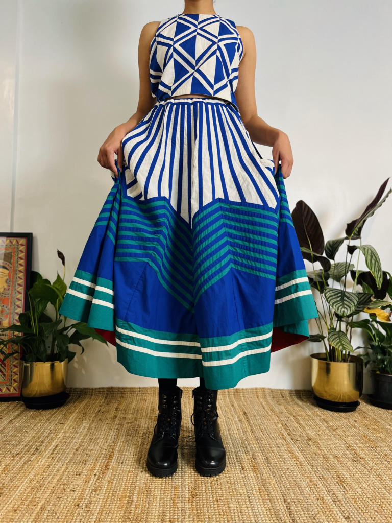 Rachana Skirt 02 cotton by Ka-Sha in multi color for women in Singapore