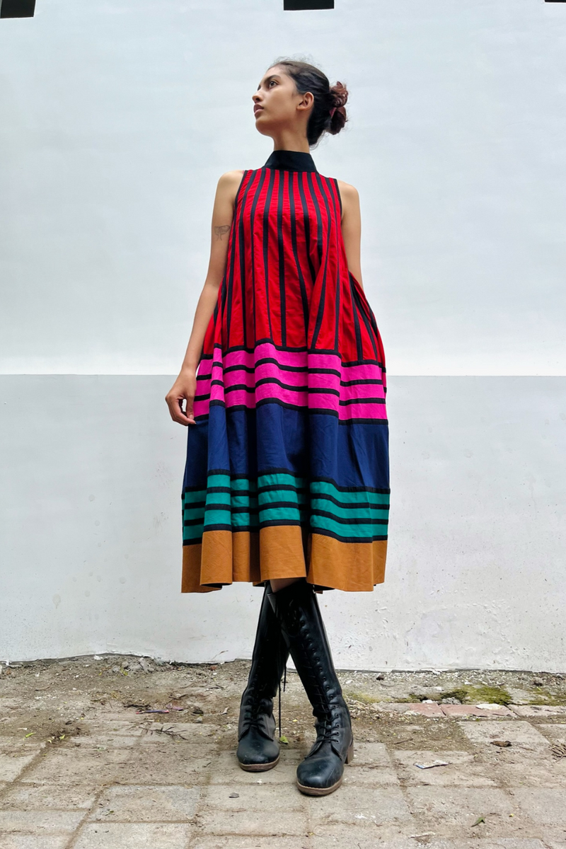 Rangoli Dress - Multicolor cotton by Ka-Sha in multi color for women in Singapore