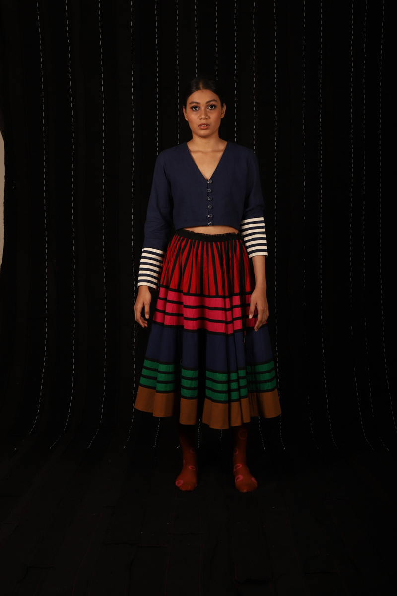 Rangoli Skirt cotton by Ka-Sha in multi color for women in Singapore