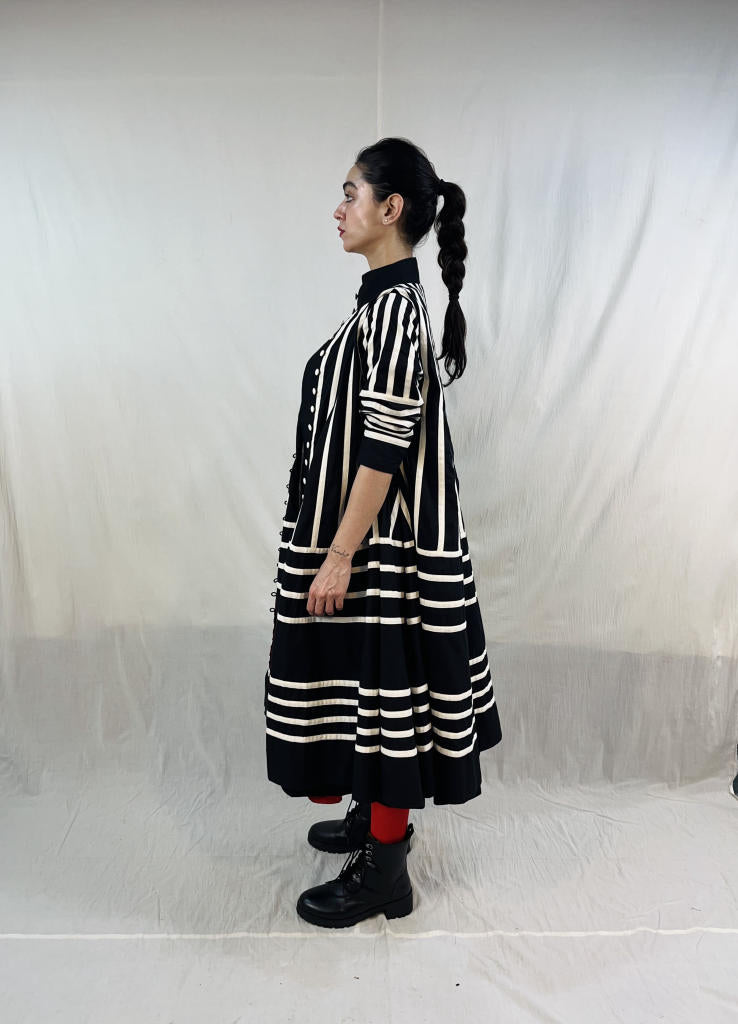 Rangoli Jacket - B&W cotton by Ka-Sha in black color for women in Singapore