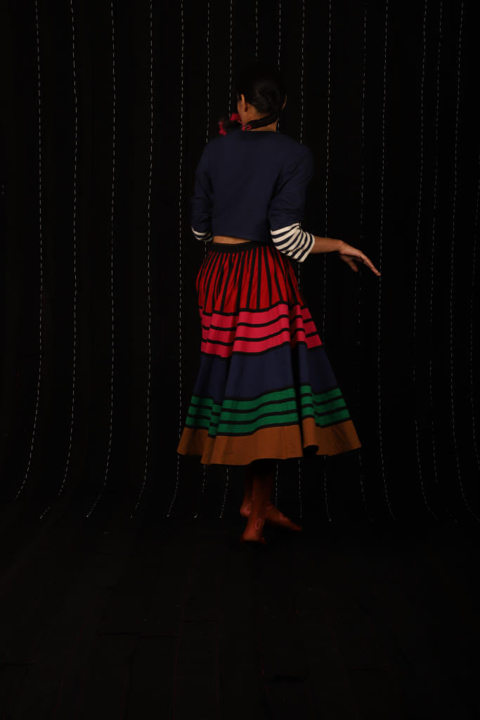 Rangoli Skirt cotton by Ka-Sha in multi color for women in Singapore