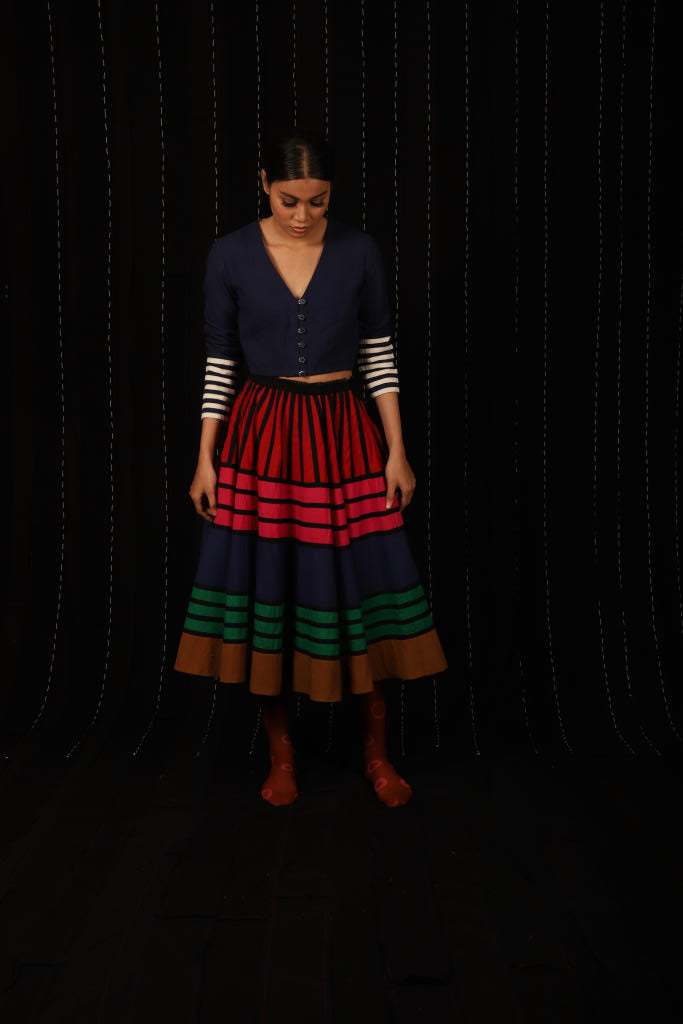 Rangoli Skirt cotton by Ka-Sha in multi color for women in Singapore