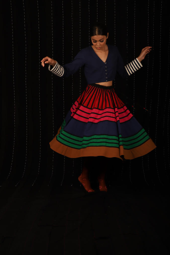 Rangoli Skirt cotton by Ka-Sha in multi color for women in Singapore