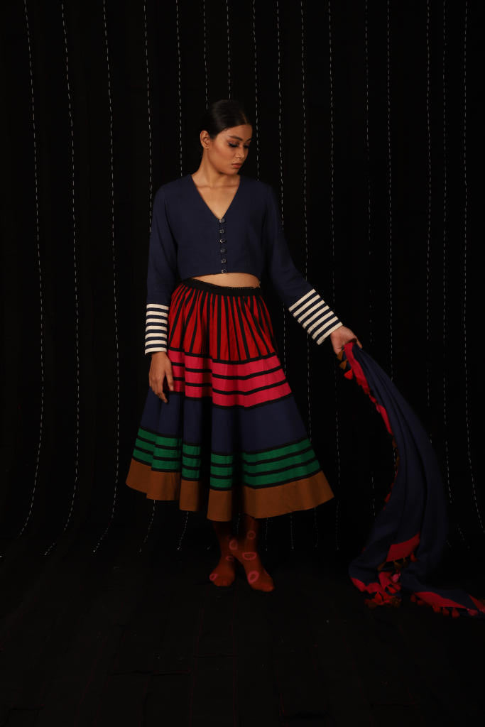 Rangoli Skirt cotton by Ka-Sha in multi color for women in Singapore