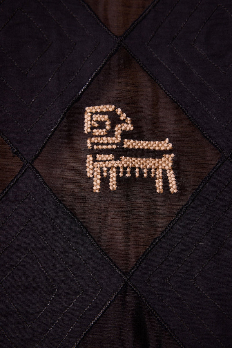 Rayya Black Handwoven Embroidered Top