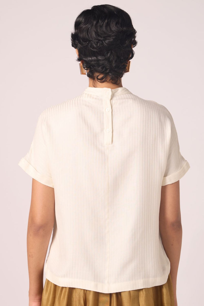 Rayya Off White Silk Top silk by The Summer House for women in Singapore