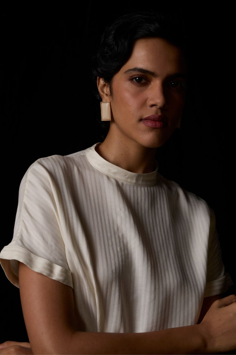 Rayya Off White Silk Top silk by The Summer House for women in Singapore