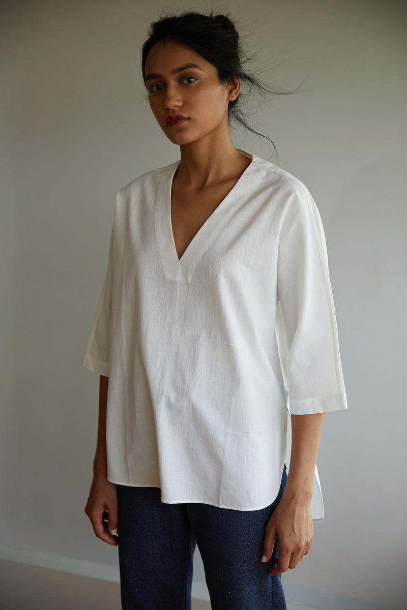 Reeves Top cotton by The Summer House in white color for women in Singapore