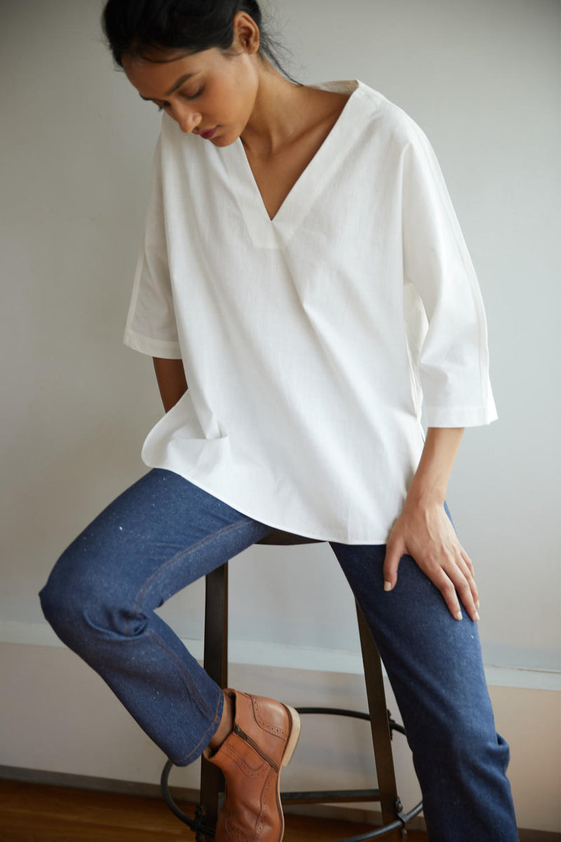 Reeves Top cotton by The Summer House in white color for women in Singapore