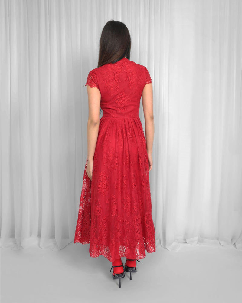 Regina Dress-Red Buy Regina Dress-Red from C&W | Dresses for Women by Leh Studios in red color for women in Singapore