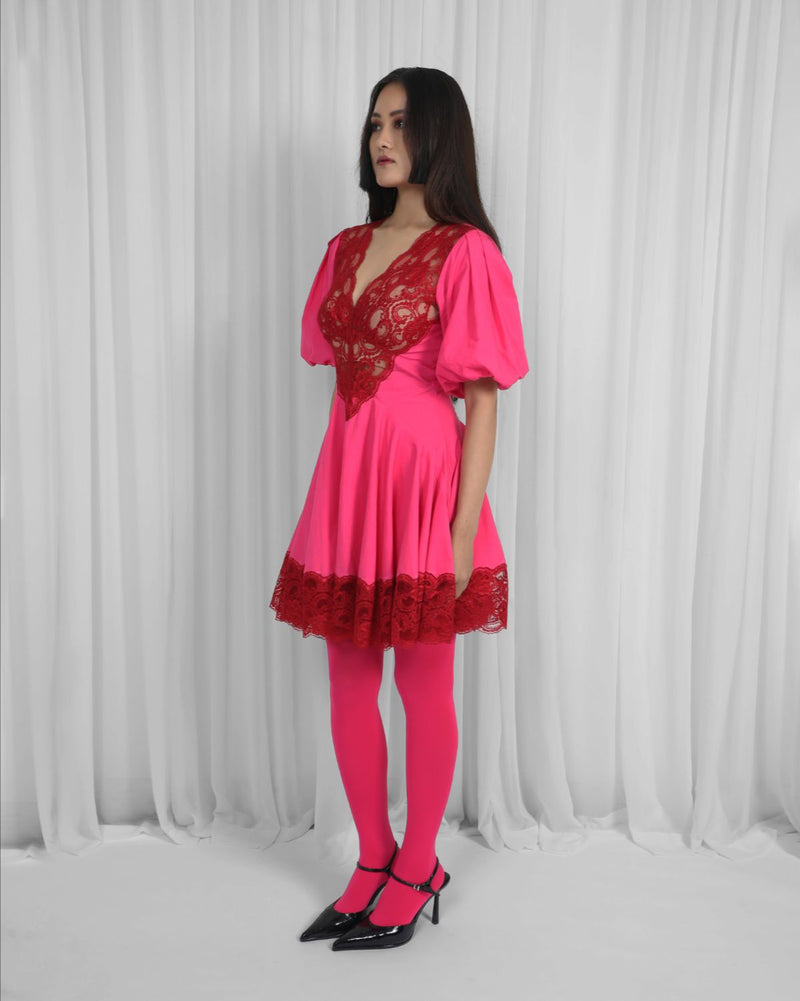 Remi Dress-Red & Pink 100% cotton Buy Remi Dress-Red & Pink from C&W | Dresses for Women by Leh Studios in multi color for women in Singapore
